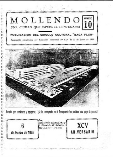 Mollendo Una Ciudad que Espera el Centenario XCV Aniversario 6 de Enero 1966 N°10