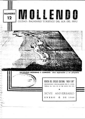 Mollendo Ciudad Balneario Turistico del Sur del Perú XCVII Aniversario 6 de Enero 1968 N°12