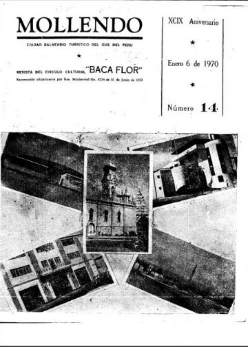 Mollendo Ciudad Balneario Turístico del Sur del Perú XCIX Aniversario 6 de Enero 1970 N°14