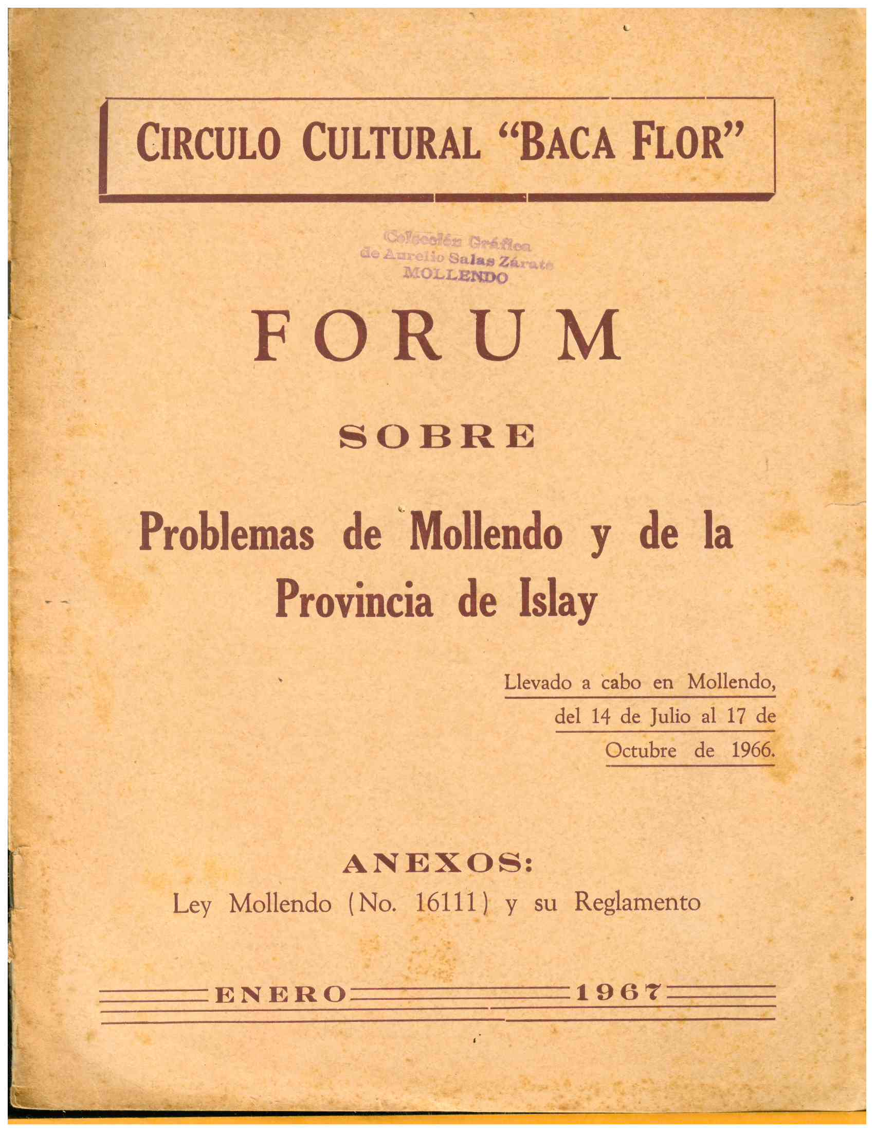 Forum sobre Problemas de Mollendo y de la Provincia de Islay