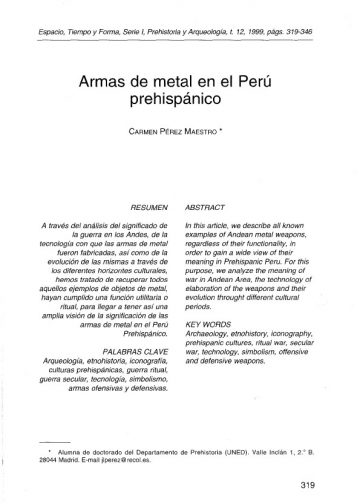 Armas de metal en el Perú prehispánico