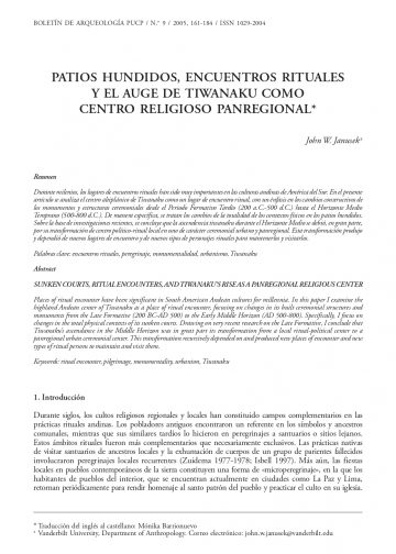 Patios hundidos, encuentros rituales y el Auge de Tiwanaku como Centro Religioso Panregional