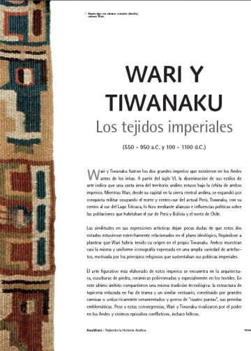Wari y Tiawanaku - Los tejidos imperiales
