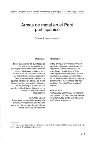 Armas de metal en el Perú prehispánico