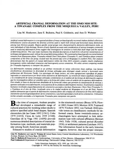 Artificial Cranial Deformation Tiwanaku
