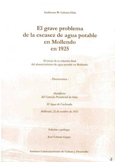 El grave problema de la escasez de agua potable en Mollendo en 1925